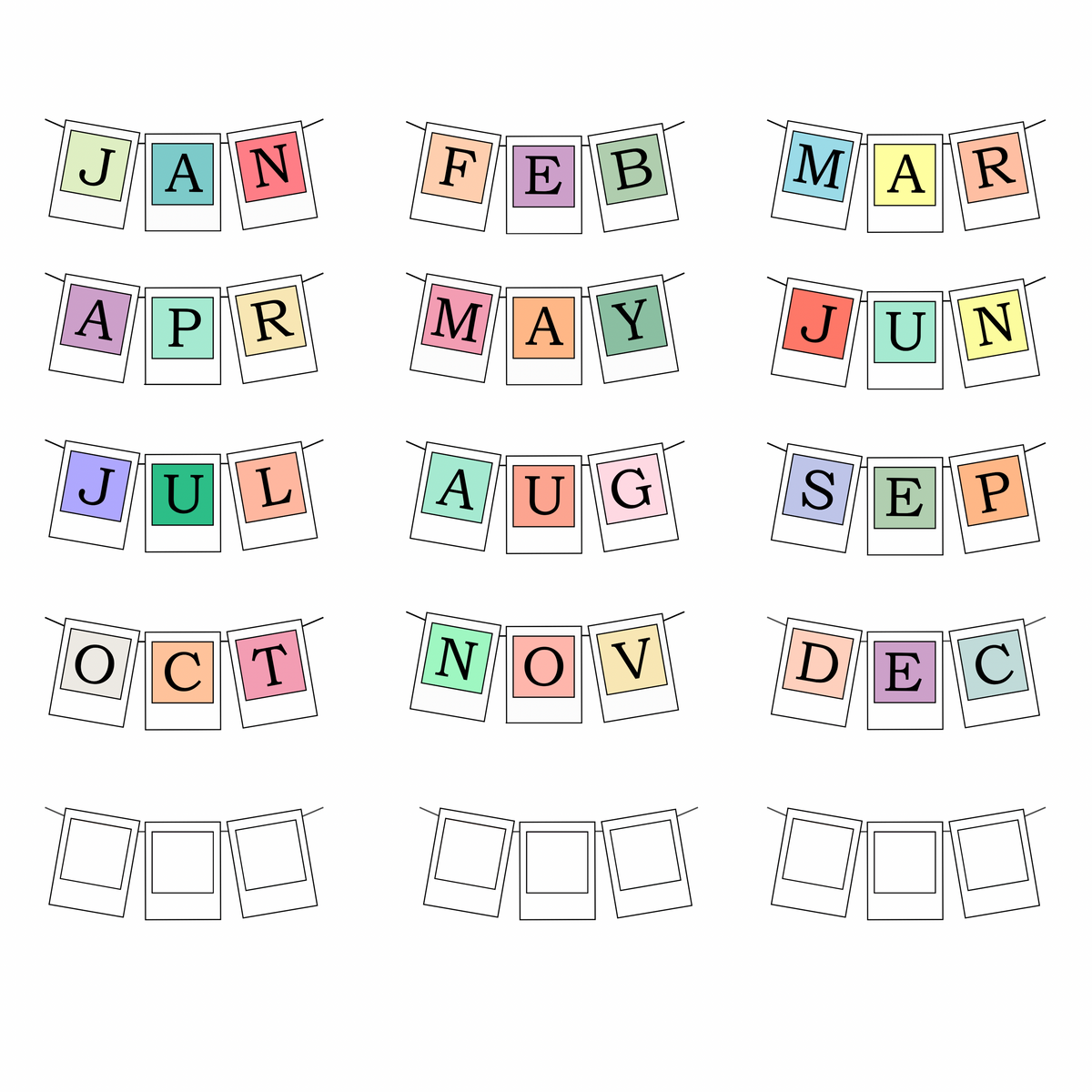 Jan-Dec Calendar Chart