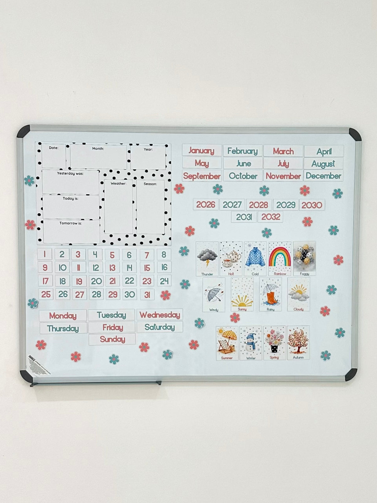 Polka dot Advanced Weather Calendar Chart