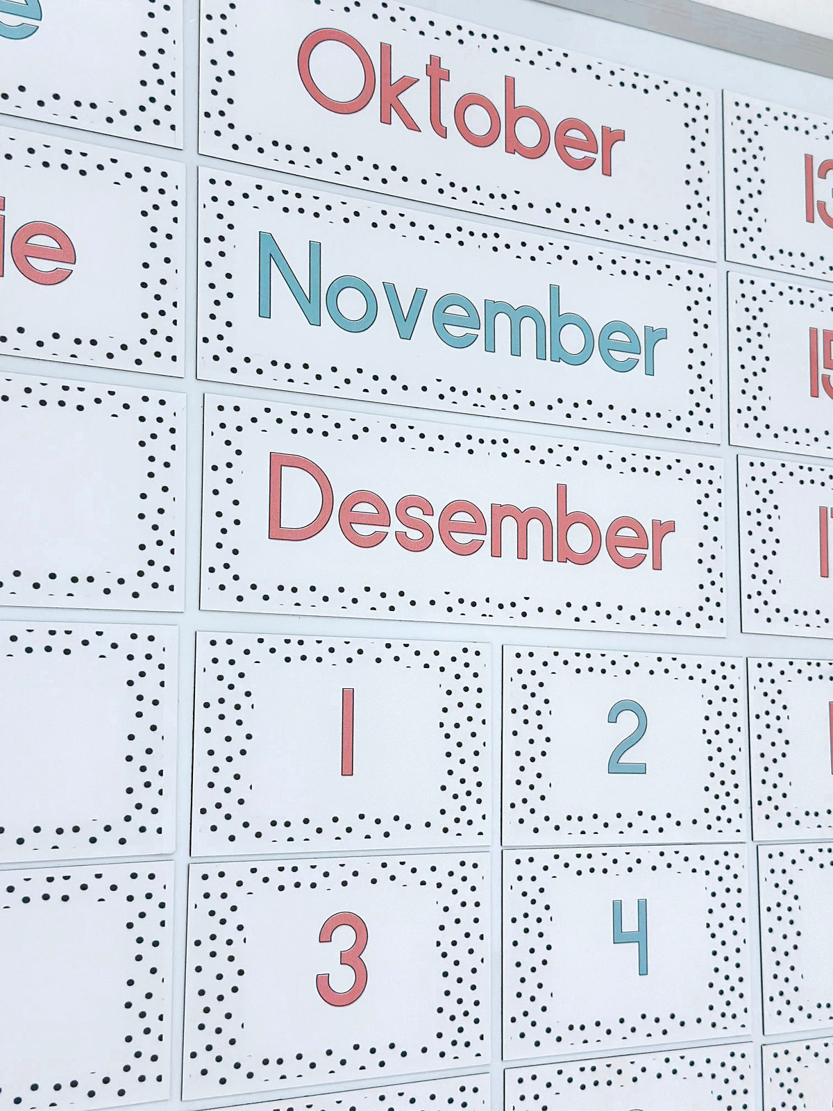 Polka Dot Calendar Magnets