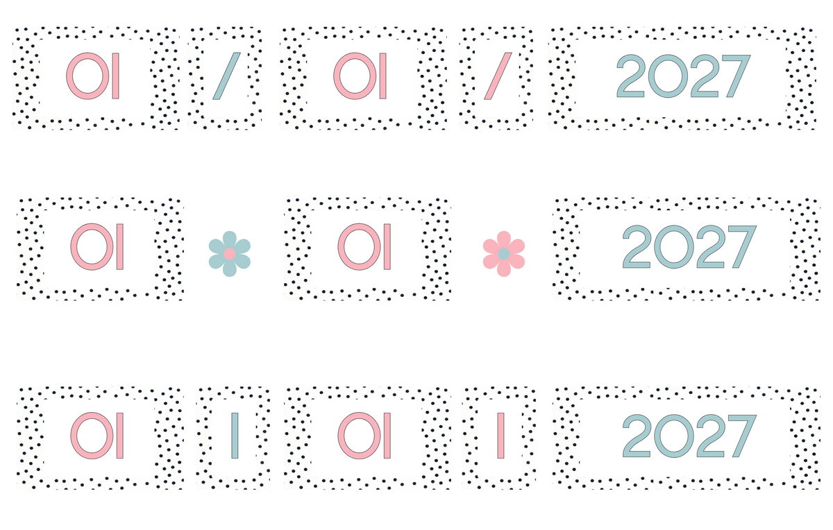Polka Dot Math Calendar Set