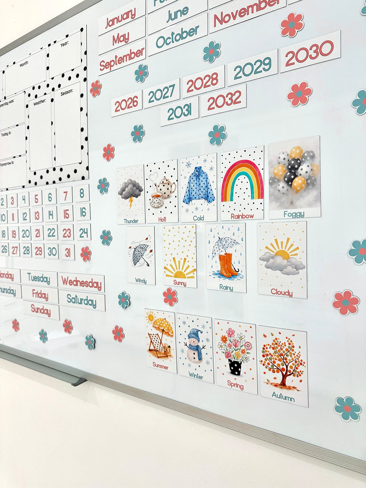 Polka dot Advanced Weather Calendar Chart