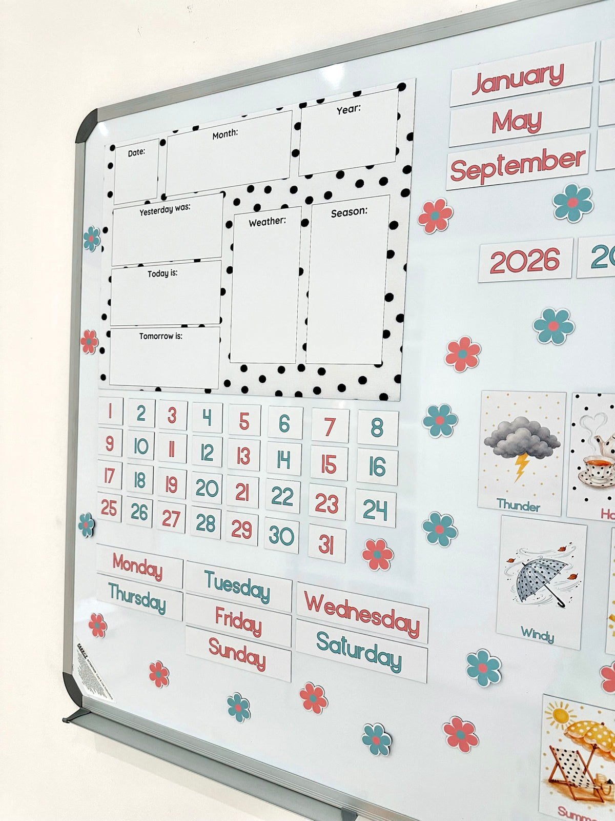 Polka dot Advanced Weather Calendar Chart