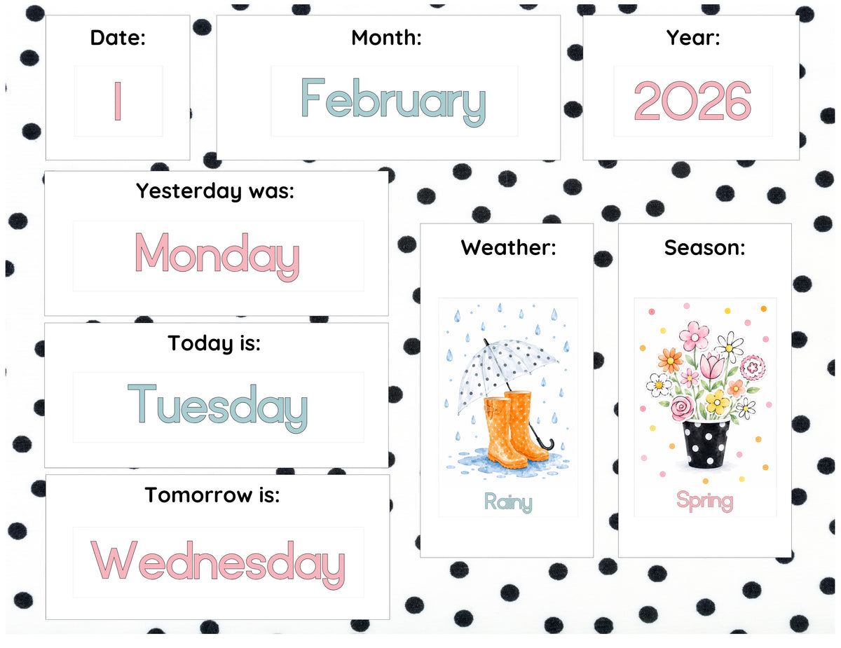 Polka dot Advanced Weather Calendar Chart