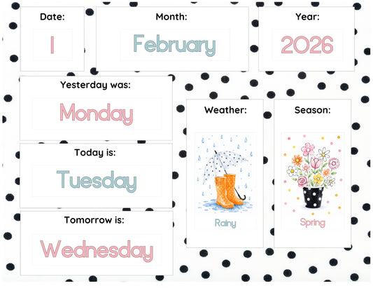 Polka dot Advanced Weather Calendar Chart