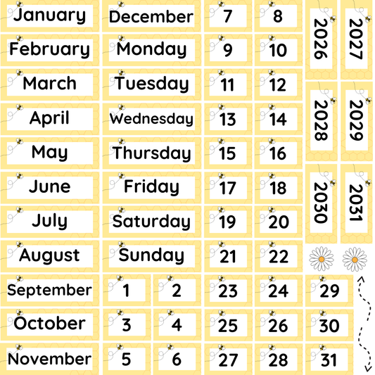Bee Calendar Set