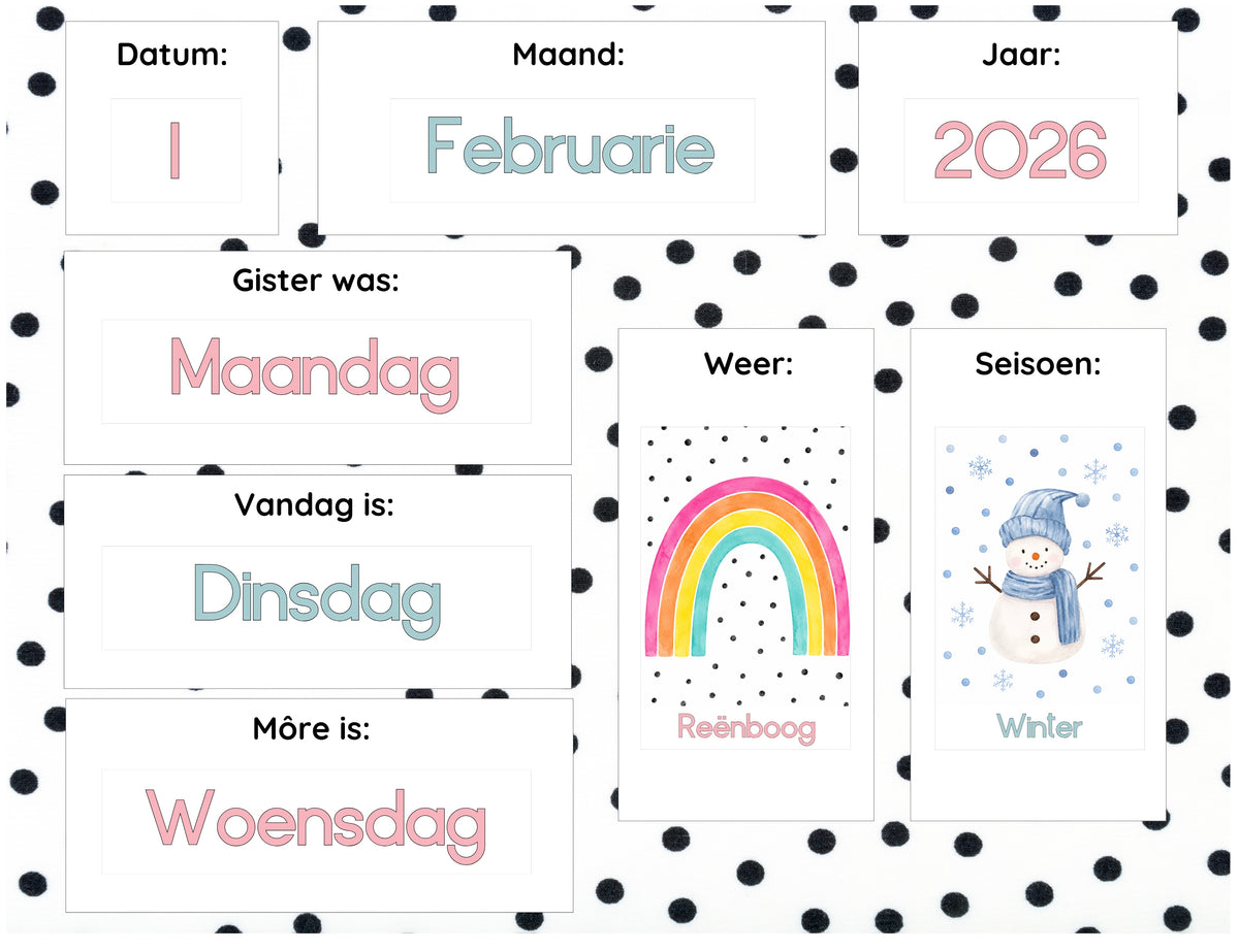Polka dot Advanced Weather Calendar Chart