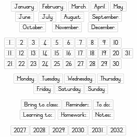 Foundation Calendar Magnet Set