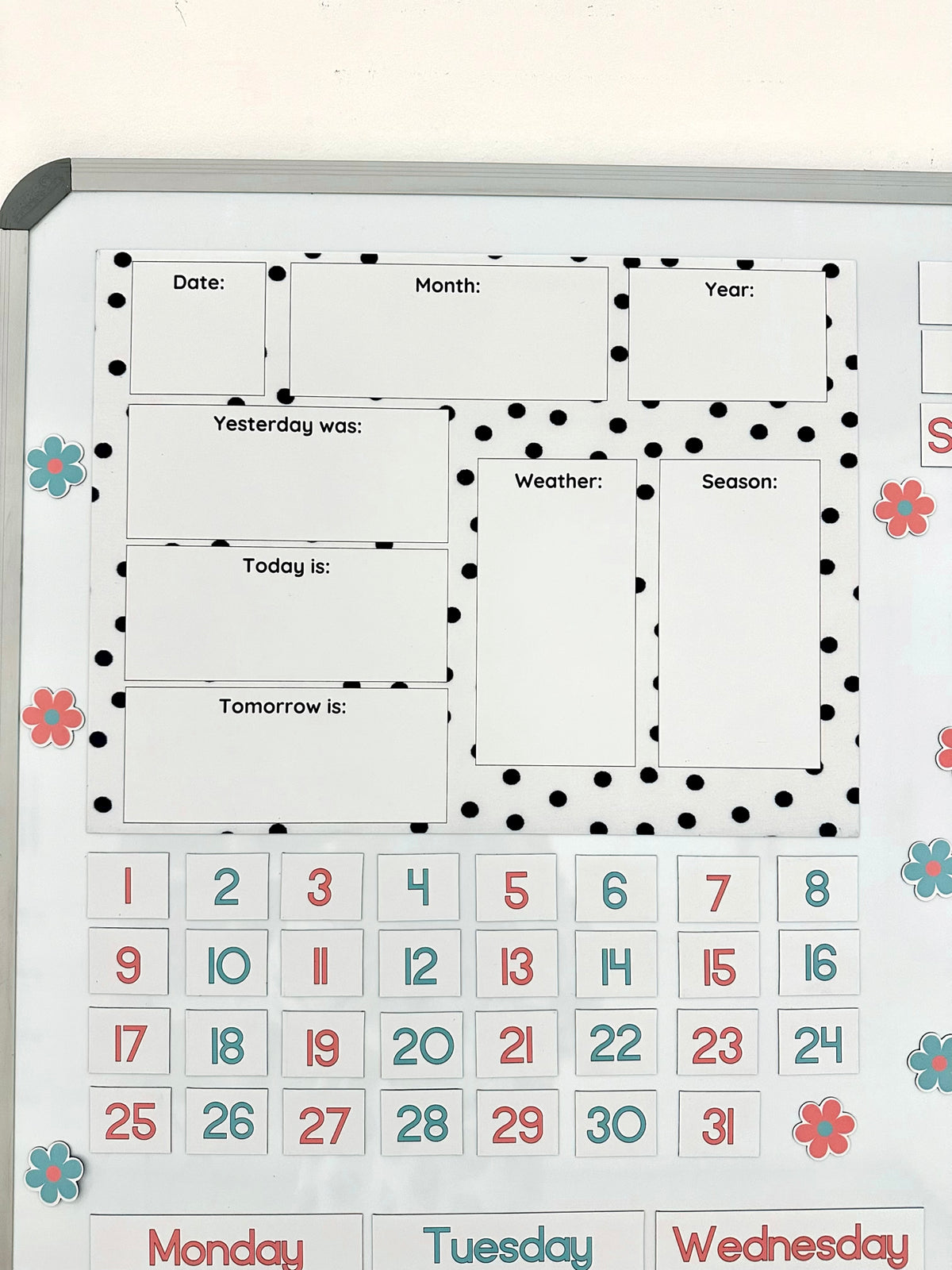 Polka dot Advanced Weather Calendar Chart