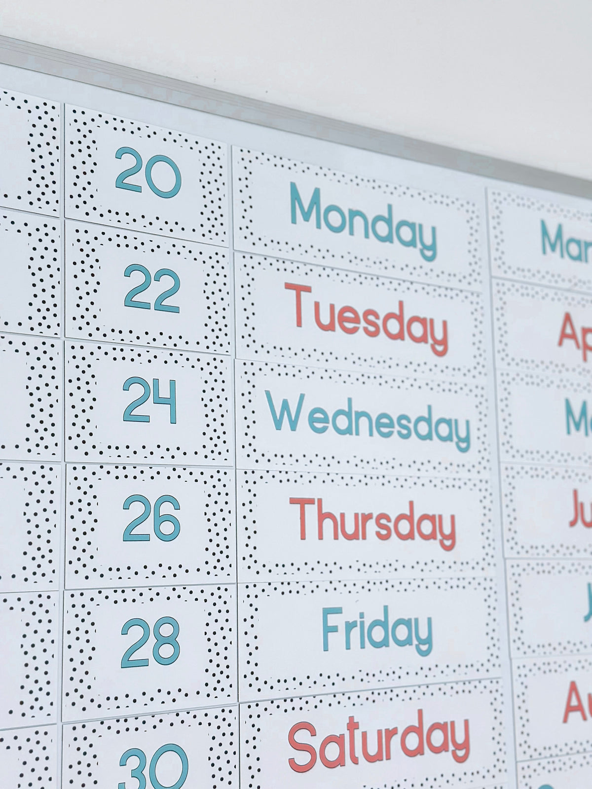 Polka Dot Calendar Magnets