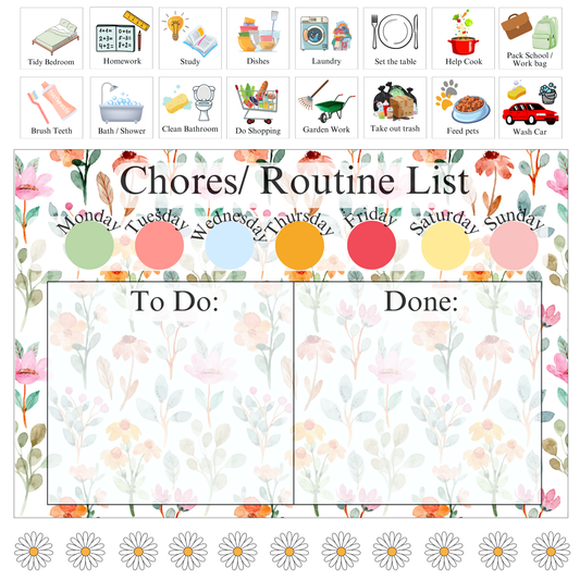 Colour Flower Chores/ Routine List