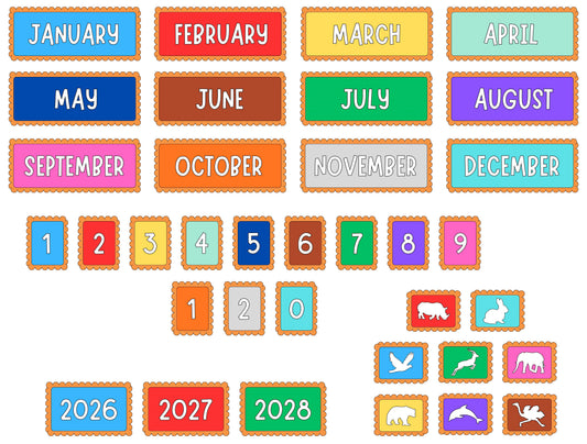 Zoo Cookie Inspired Calendar Magnet Set