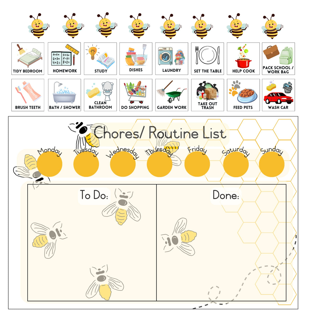 Bee Chores Chart