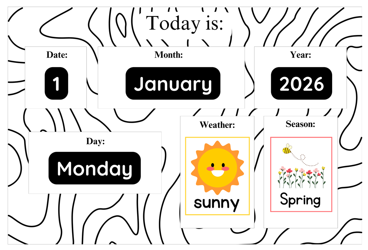Modern Lines Weather Calendar Set