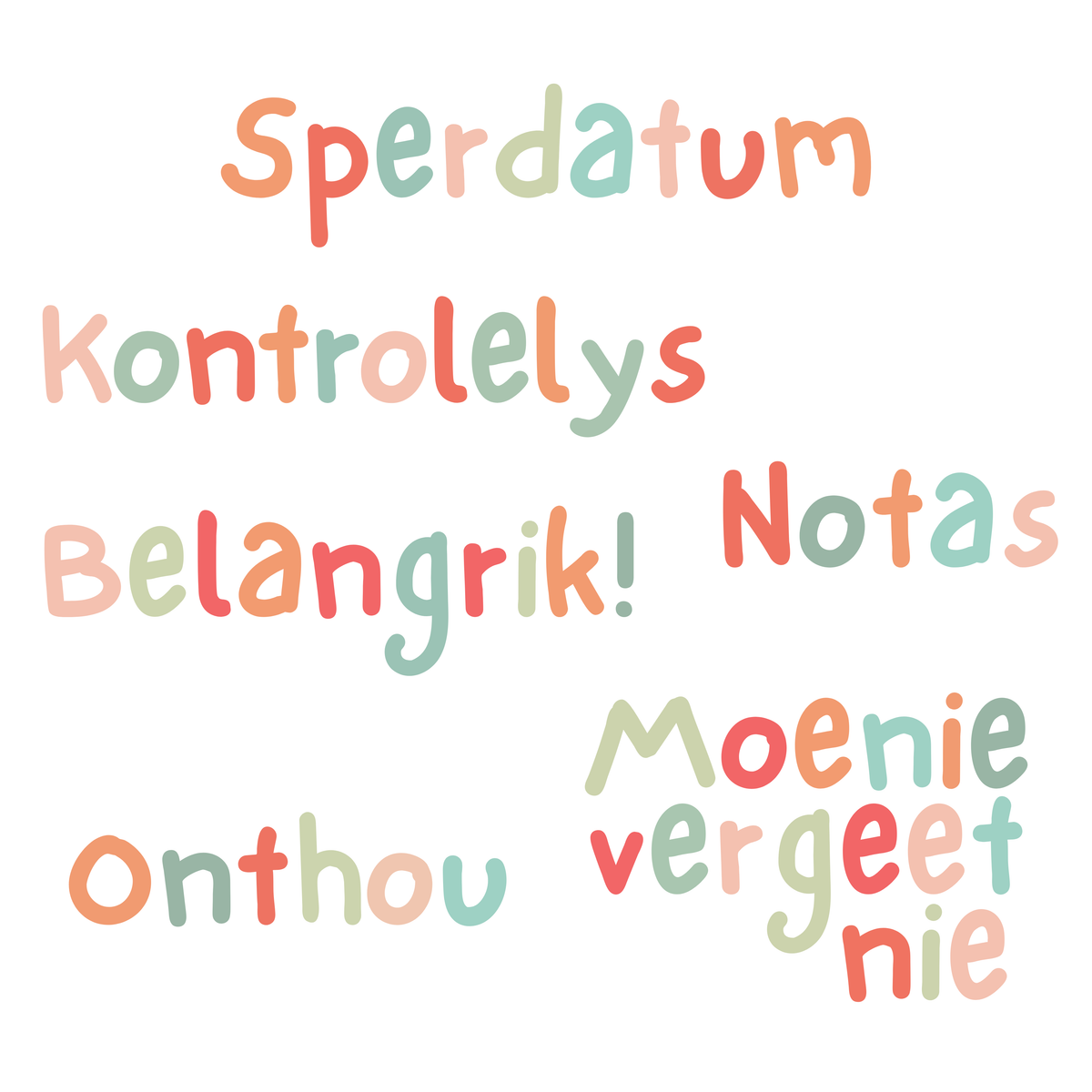 Soft Pastel Reminder Magnets