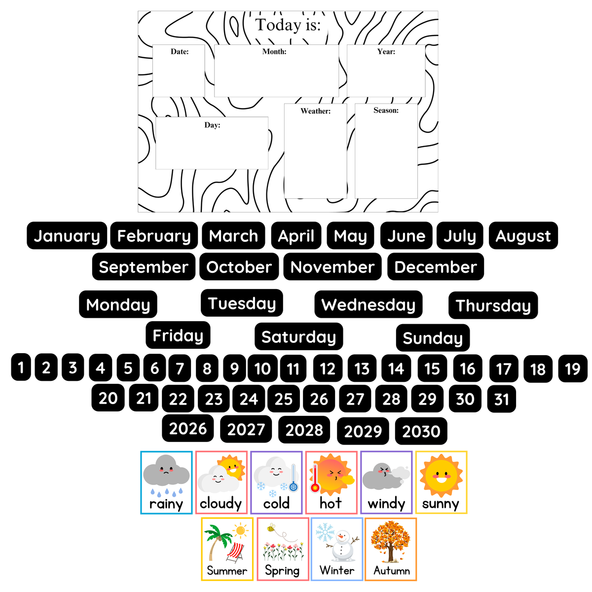 Modern Lines Weather Calendar Set