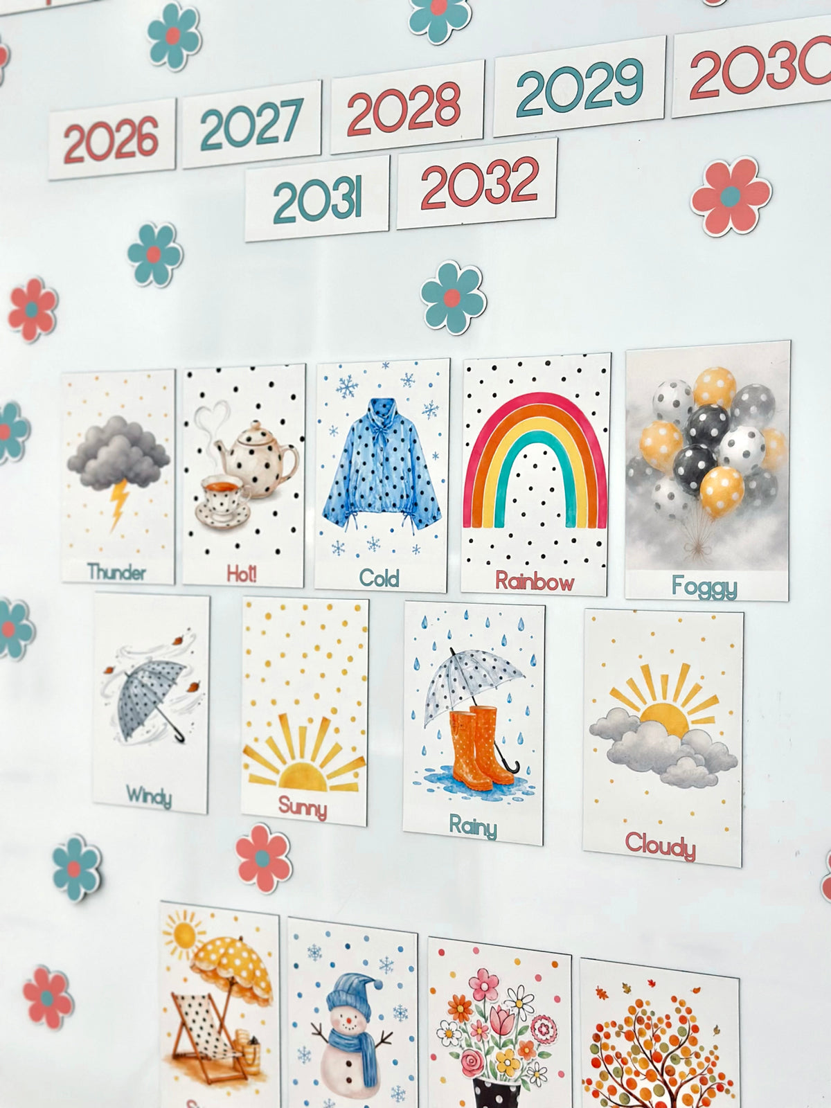 Polka dot Advanced Weather Calendar Chart