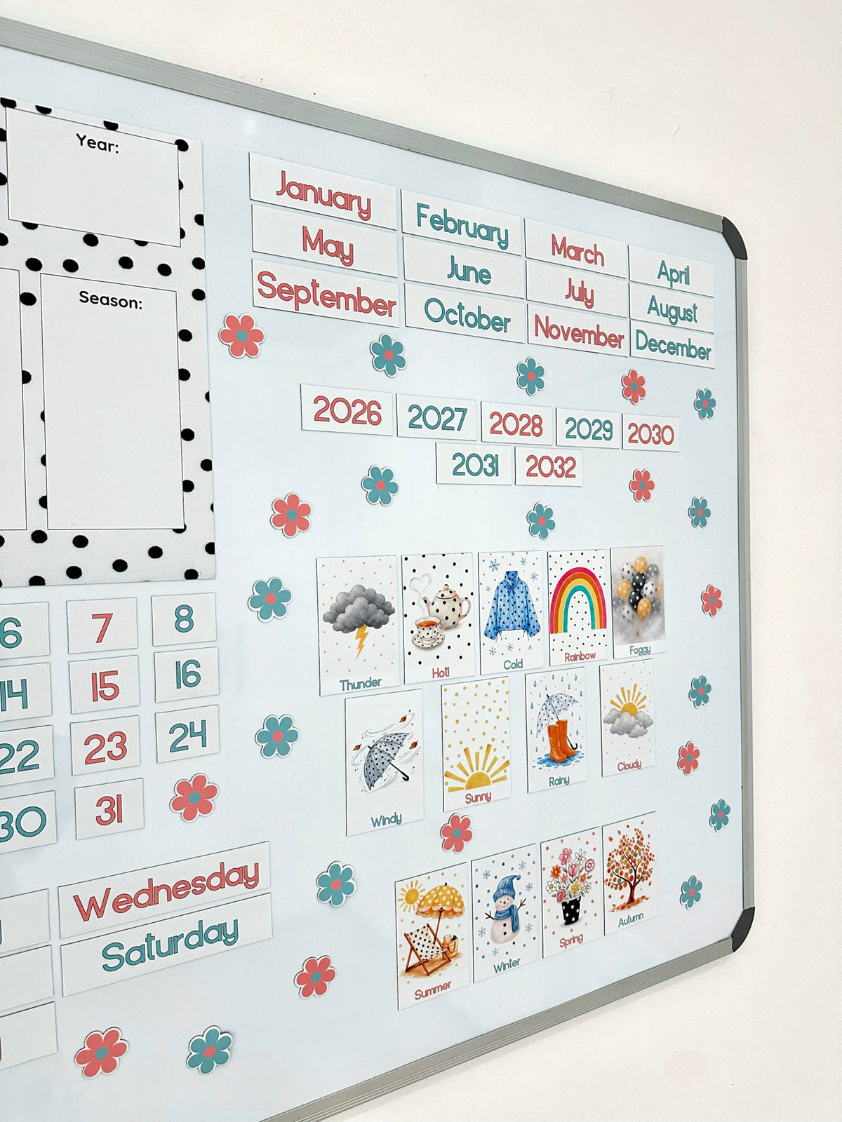 Polka dot Advanced Weather Calendar Chart