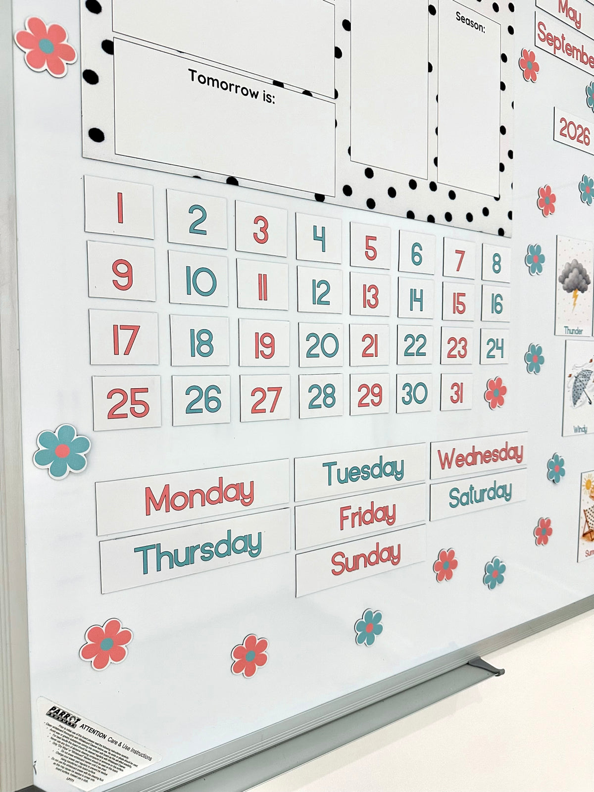 Polka dot Advanced Weather Calendar Chart