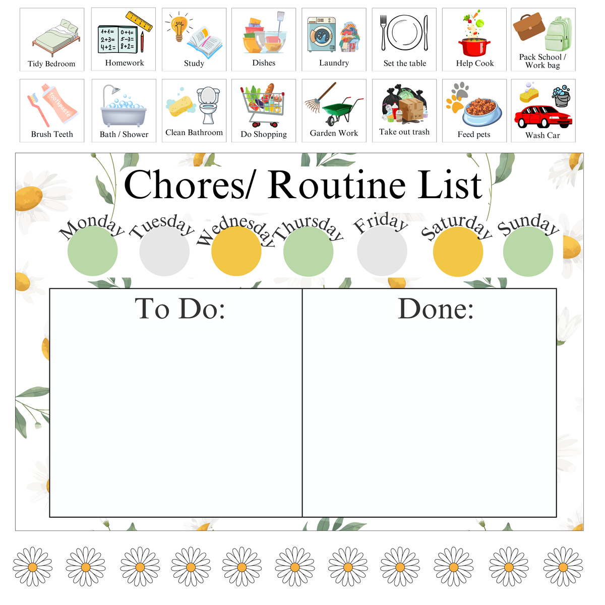 Daisy Flowers Chores/ Routine List