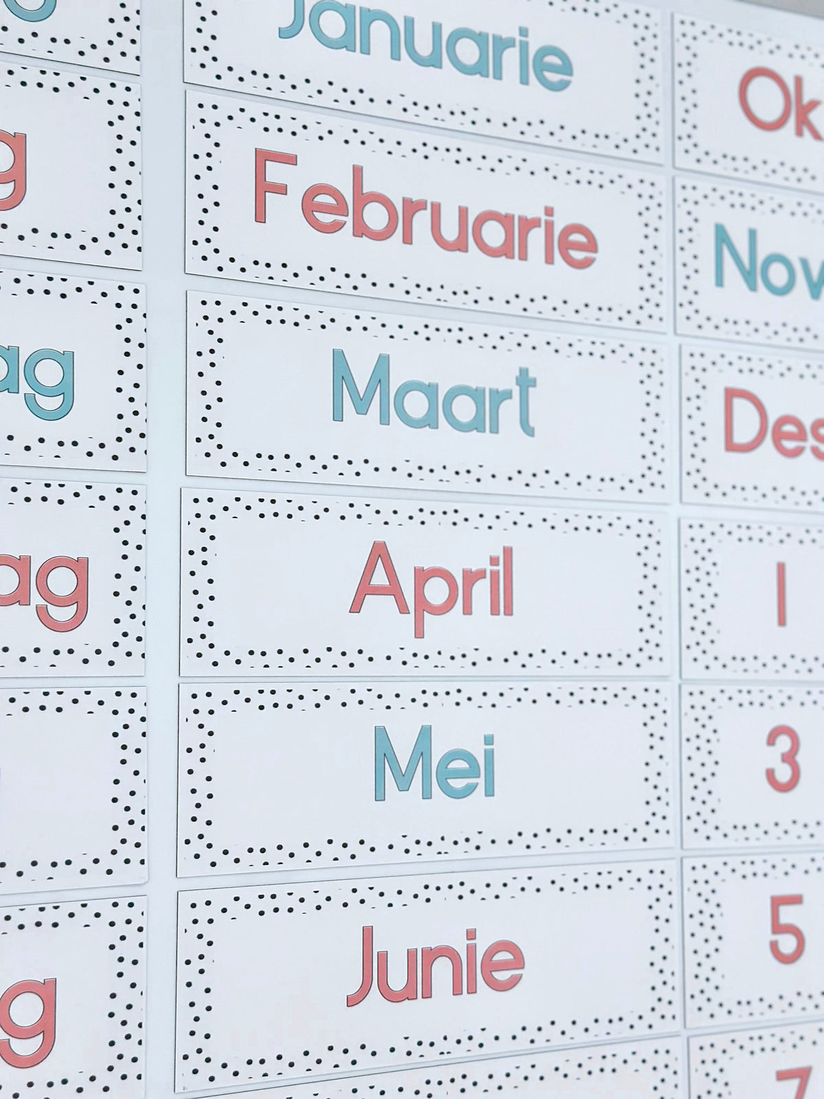 Polka Dot Calendar Magnets