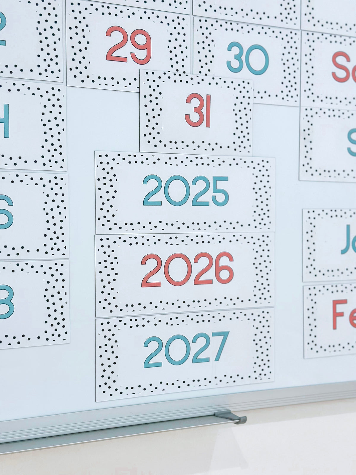 Polka Dot Calendar Magnets