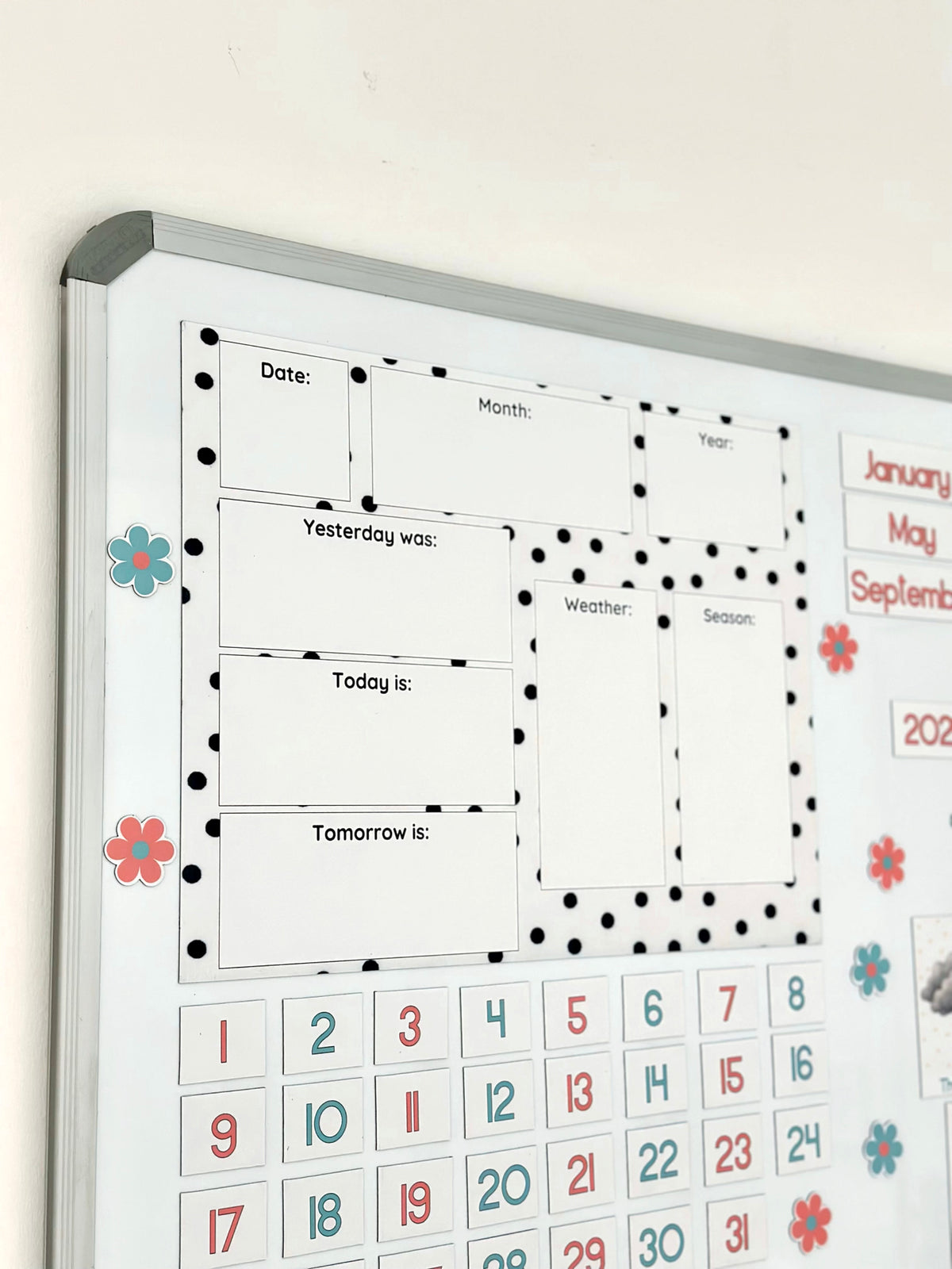 Polka dot Advanced Weather Calendar Chart