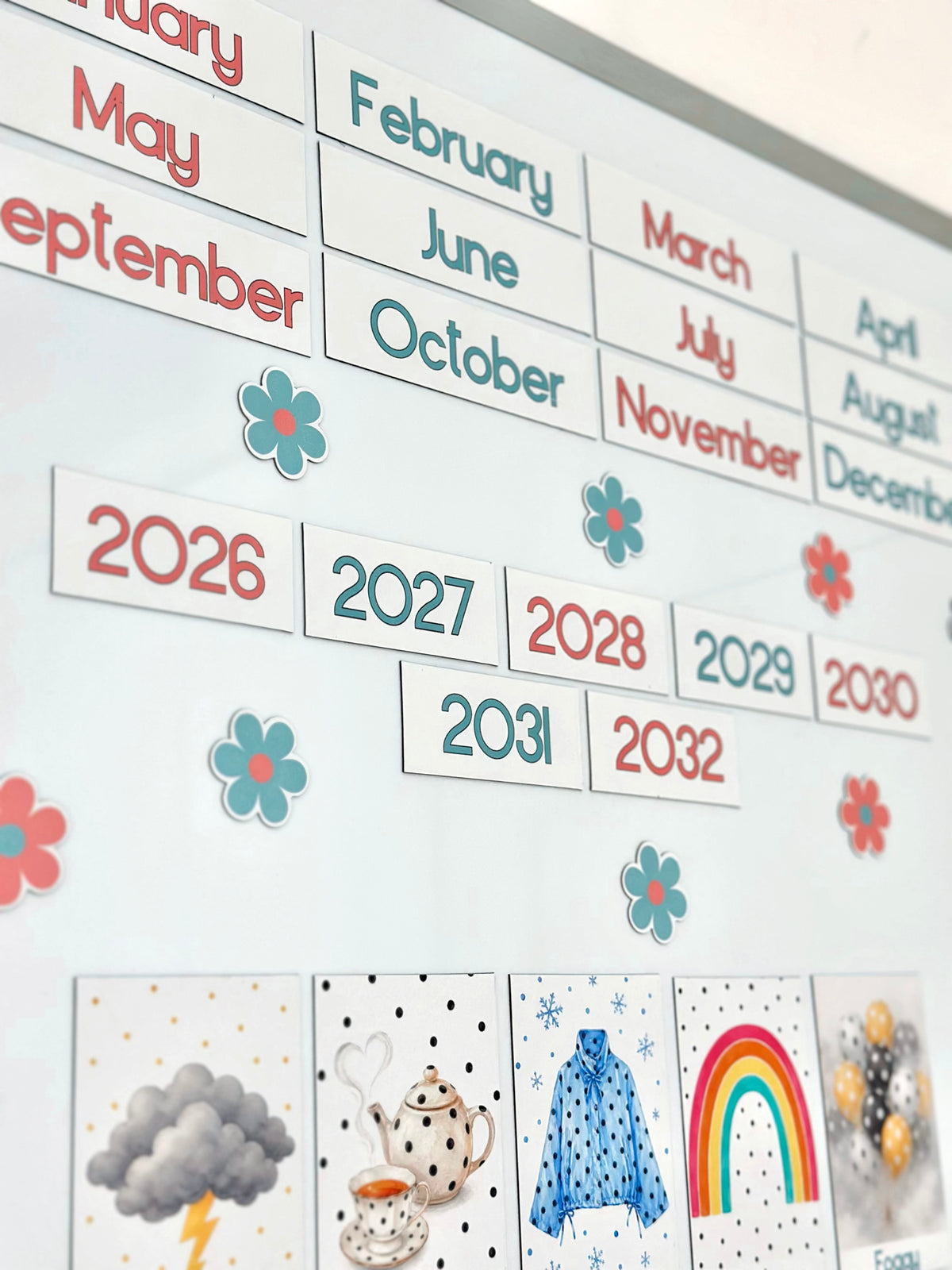 Polka dot Advanced Weather Calendar Chart
