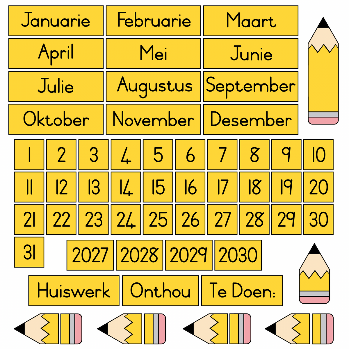 Pencil Calender Set
