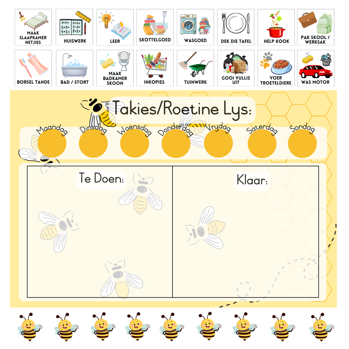 Bee Chores Chart
