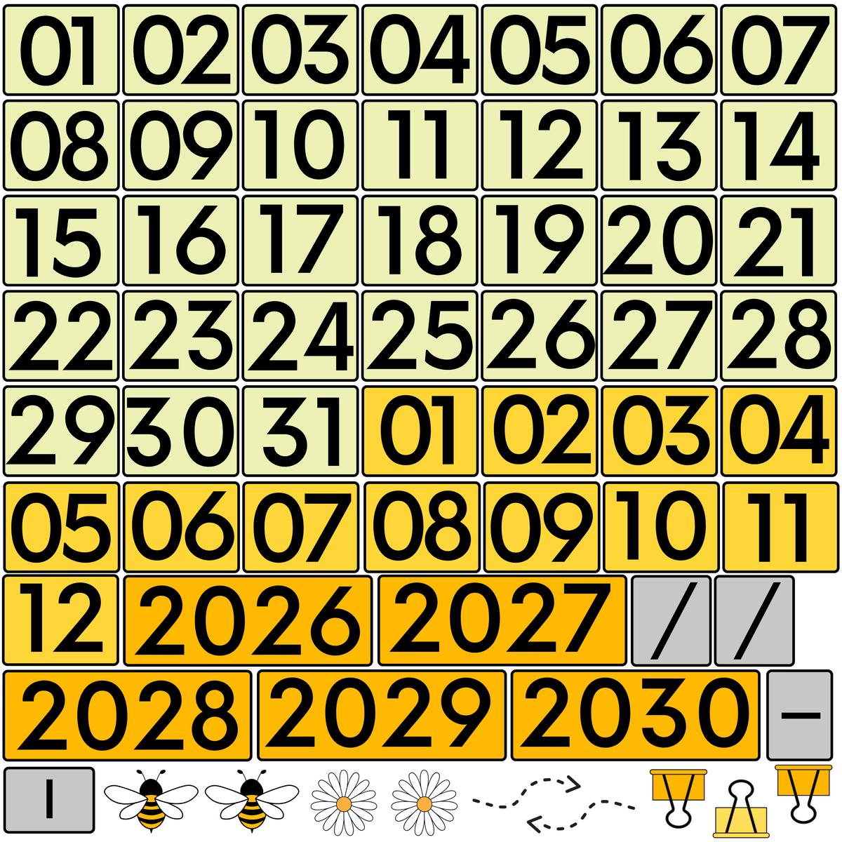Bee Math Calendar Set